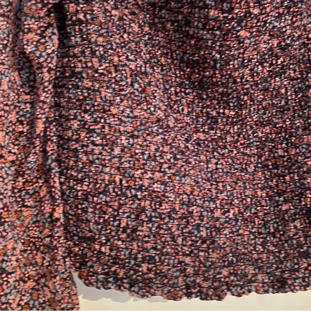 New NWT 1. State long sleeve semi sheer floral shirred blouse top black pink L - Picture 9 of 12